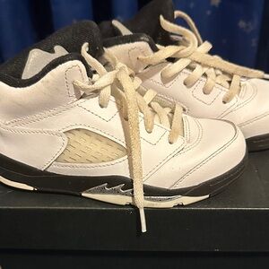 Jordan Kids White and Black Sneakers